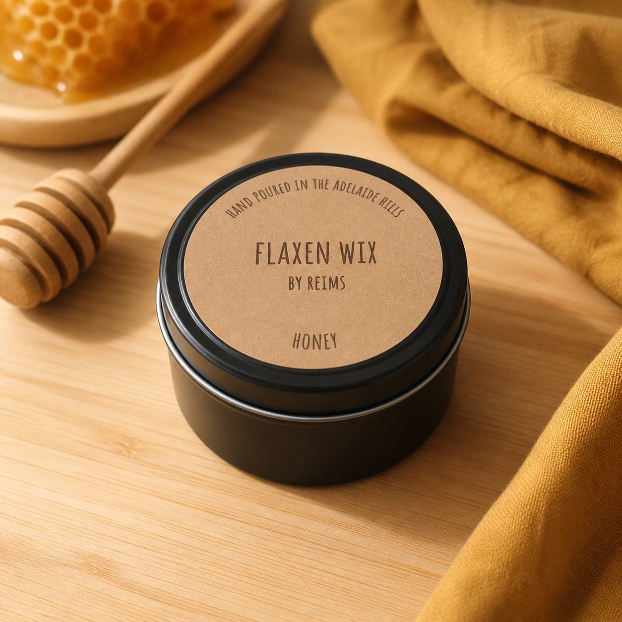 Honey Flaxen Wix candle tin