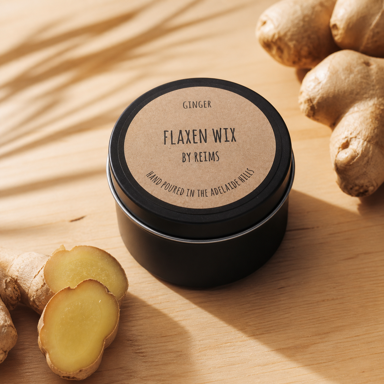 Ginger Flaxen Wix candle tin