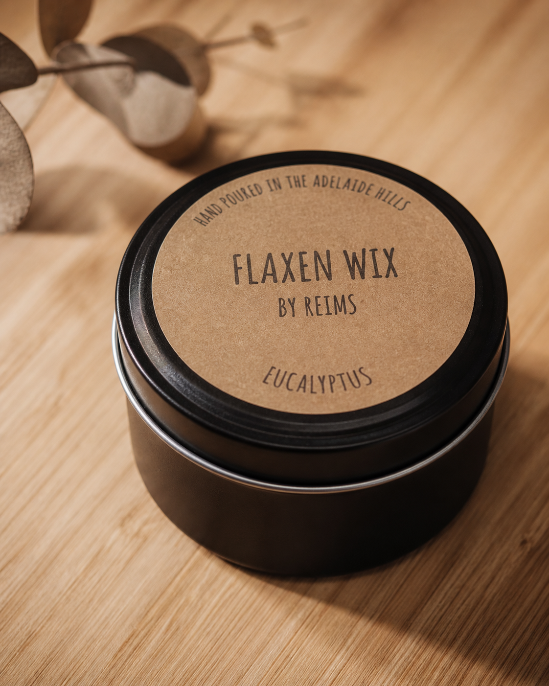 Close-up of Flaxen Wix label and packaging