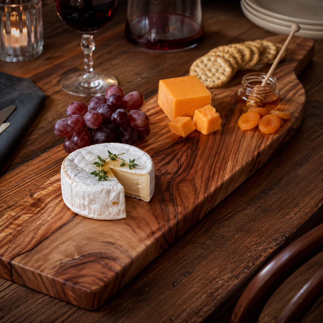 Handcrafted timber serving platter